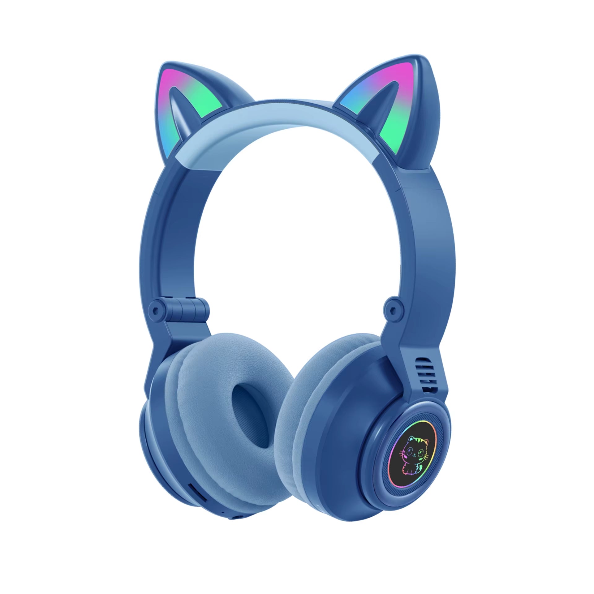 BSCI Factory Cute and Lovely Kids Headset Wireless Child Headphone with Cat Ear Kids Light up for Fire Tablet/Laptop/Pad