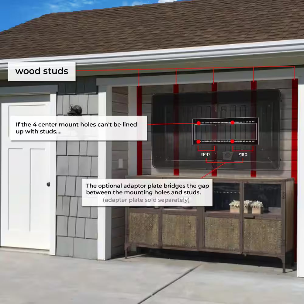 Outdoor TV Hard Cover Weatherproof Protection 55-65 In. Television Mounting Bracket Included