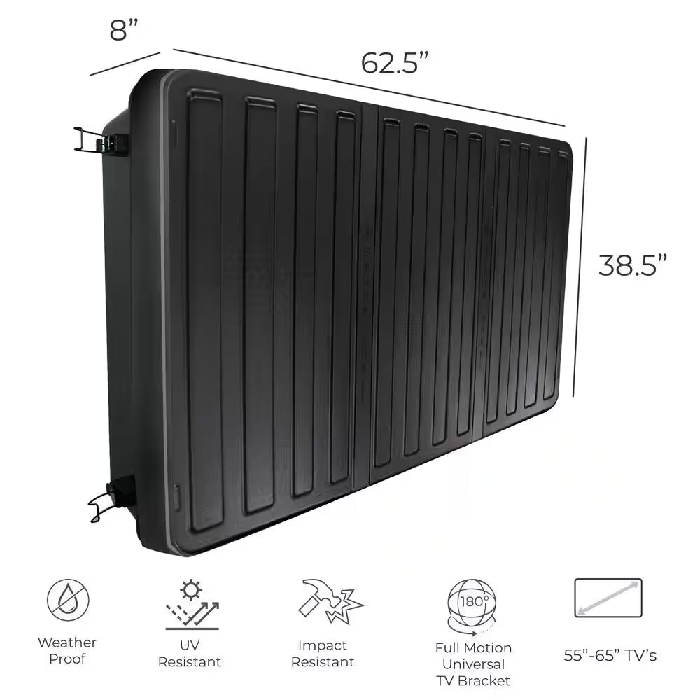 Outdoor TV Hard Cover Weatherproof Protection 55-65 In. Television Mounting Bracket Included