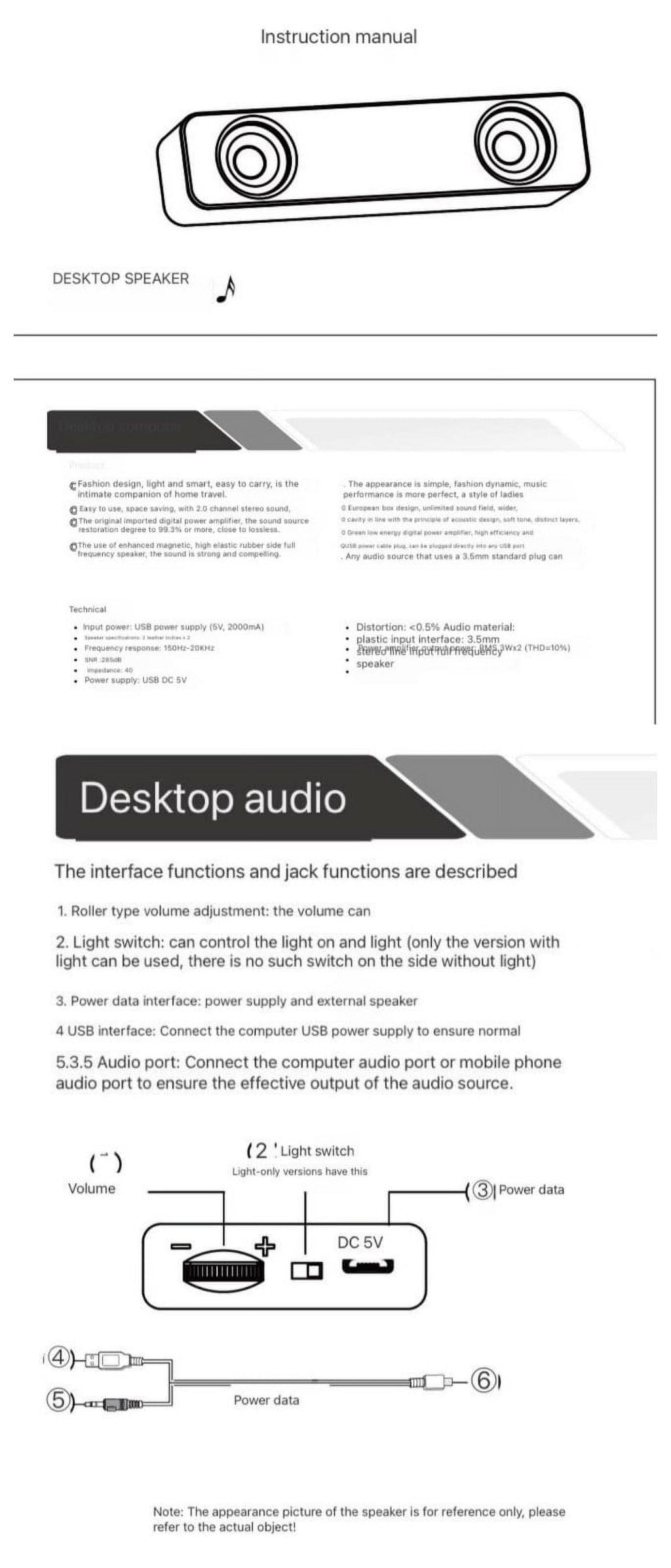 Clearance！Smart Appliances Wired Computer Dual-Speaker Audio Desktop Home Laptop Small Audio USB Wired Speakers Subwoofer Audio